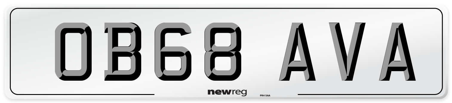 OB68 AVA Number Plate from New Reg